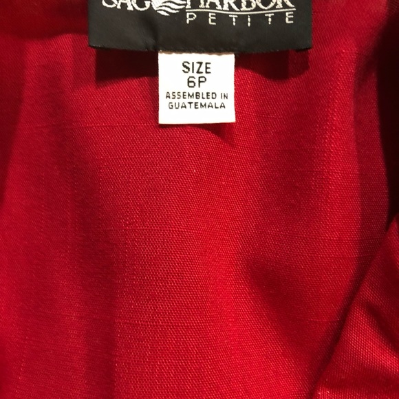 Sag Harbor Red Polyester Dress Jacket Size 6P - Picture 4 of 4